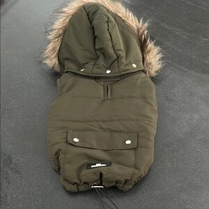 Dog Whisperer Khaki Green Hooded Jacket